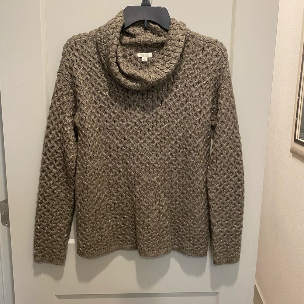 Brown with slight sparkle big neck sweater